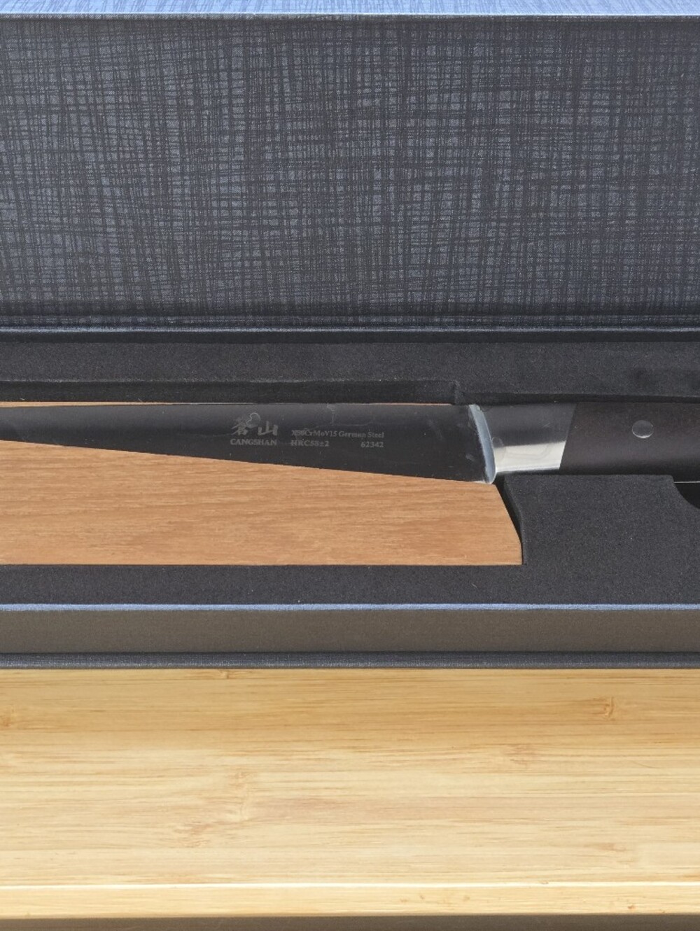 CANGSHAN Wood Handle German Steel Blade Kitchen Knife with Protective Sheath